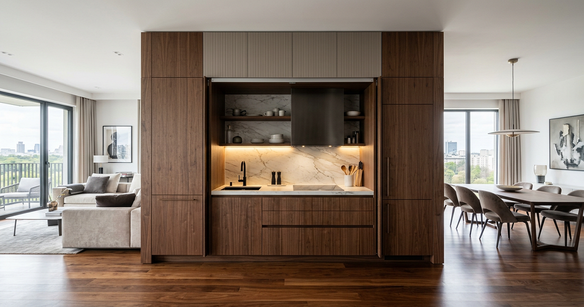 Kuchnia w stylu hidden kitchen